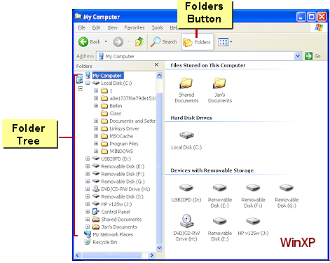 default Explorer window in WinXP