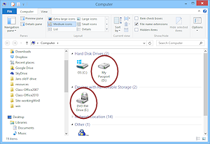File Explorer showing drives (Win8)