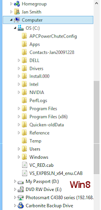 Folder Tree in File Explorer (Win8)