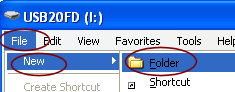 Menu: File > New > Folder (WinXP)