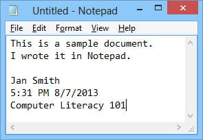 Notepad document
