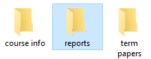 Folder renamed as Reports (Win10)