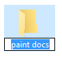 Folder name selected - highlighted (Win10)