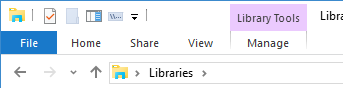 File Explorer tabs: Library (Win10)