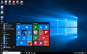 Windows 10 with Start menu open