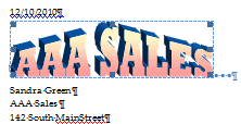 AAA Sales with WordArt style (Word 2007)
