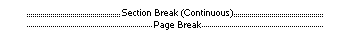 Page break and section break