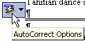 Button: AutoCorrect Options - hover