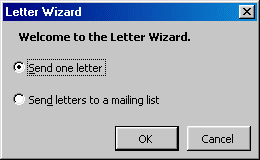 Dialog- Letter Wizard Welcome