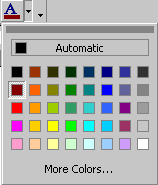 Color button- open palette - Word 2000