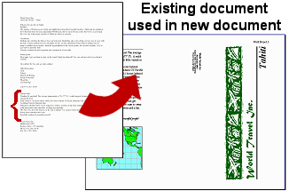 Existing document used in new document