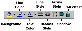 Drawing toolbar - Formatting buttons