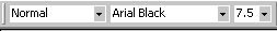 Formatting Bar - Arial Black, Size = 7.5