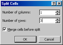 Dialog- Split Cells