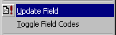 Menu - Update fields